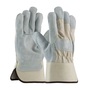 Protective Industrial Products Medium White Split Cowhide Palm Gloves With Canvas Back And Safety Cuff