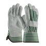 Protective Industrial Products Large Green Shoulder Split Leather Palm Gloves With Canvas Back And Safety Cuff