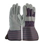 Protective Industrial Products X-Large Blue Shoulder Split Leather Palm Gloves With Canvas Back And Gauntlet Cuff