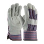 Protective Industrial Products Large Blue Split Cowhide Palm Gloves With Canvas Back And Safety Cuff