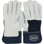 Protective Industrial Products 3X Blue Premium Split Leather Palm Gloves With Split Cowhide Leather Back And Safety Cuff