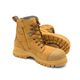 Blundstone Men's Size 3/Women's Size 5 Yellow #992 Leather Steel Toe Boots With Rubber Sole