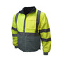 Radians Medium Hi-Viz Green / Gray Water and Wind Resistant 100% Polyester Twill - DWR Coated Jacket
