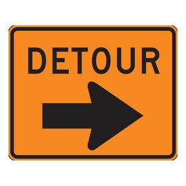 Accuform Signs® 24" X 30" Orange/Black High Intensity Reflective Aluminum Parking And Traffic Sign "DETOUR"