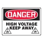 Accuform Signs® 7" X 10" Black/Red/White Aluminum Safety Sign "DANGER HIGH VOLTAGE KEEP AWAY"