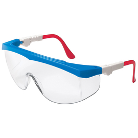 Crews Tomahawk® Blue Safety Glasses With Clear Anti-Scratch Lens