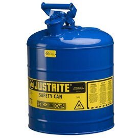 Justrite® 5 Gallon Blue Galvanized Steel Safety Can