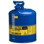 Justrite® 5 Gallon Blue Galvanized Steel Safety Can
