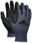MCR Safety Medium Memphis 13 Gauge Black Sandy Foam Nitrile Palm And Finger Tip Coated Work Gloves With Blue Nylon Liner And Knit Wrist
