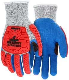 MCR Safety Large Cut Pro® UltraTech® Mechanics 13 Gauge High Performance Polyethylene - Hypermax® / Synthetic TPR Back Cut Resistant Gloves With Latex Coated Palm and Fingertips