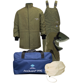 National Safety Apparel Large Green RevoLite™ Flame Resistant Arc Flash Personal Protective Equipment Kit With Hook And Loop Closure