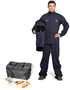 OEL X-Large Blue Cotton Blend Premium Indura Flame Resistant Jacket/Bib Switch Gear Kit With Non-Metallic Zipper Hook and Loop Closure