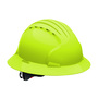Protective Industrial Products Hi-Viz Yellow Evolution® Deluxe 6161 HDPE Vented Full Brim Hard Hat With Wheel Ratchet/6 Point Polyester Suspension