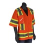 Protective Industrial Products Women's 3X Hi-Viz Orange PIP® Mesh/Solid Vest