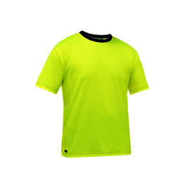 Protective Industrial Products Large Hi-Vis Yellow Bisley® Fresche® Lightweight Cotton/Polyester Short Sleeve T-Shirt With Cotton Backing