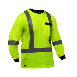 Protective Industrial Products Small Hi-Vis Yellow Bisley® Fresche® Lightweight Cotton/Polyester Long Sleeve Shirt With Cotton Backing And Chest Pocket