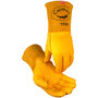 Protective Industrial Products Medium 12" Yellow Premium Top Grain Goatskin/Leather Unlined Welders Gloves