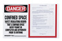 Accuform Signs® 12" X 19" X 1/8" Black/Red/White Plastic Safety Sign "DANGER CONFINED SPACE SAFETY REGULATIONS REQUIRE THAT A CONFINED SPACE ENTRY PERMIT BE COMPLETED AND AUTHORIZED PRIOR TO ENTERING"