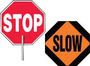 Accuform Signs® 18" X 24" Black/White/Red/Orange Aluminum/Steel Parking And Traffic Sign "STOP/SLOW"
