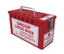 Accuform Signs® White/Red Steel Lock Box "LOCK OUT FOR SAFETY"