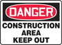 Accuform Signs® 10" X 14" Red/Black/White Plastic Safety Sign "DANGER CONSTRUCTION AREA KEEP OUT"