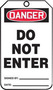 Accuform Signs® 5 3/4" X 3 1/4" Black, Red And White HS-Laminate English Accident Prevention Safety Tag "DANGER DO NOT ENTER" With Pull-Proof Metal Grommeted 3/8" Reinforced Hole, Do Not Remove Tag Warning On Back And Standard Back B (25 Per Pack)