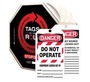 AccuformNMC™ 6 1/4" X 3" Black/Red/White PF-Cardstock Safety Tags By-The-Roll "DANGER DO NOT OPERATE EQUIPMENT LOCKED OUT BY: NAME:___DEPT:___EXPECTED COMPLETION:___..."