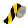 Brady® 4" X 100' Black/Yellow ToughStripe™ Permanent Rubber Based Polyester Tape (100 ft Per Roll)