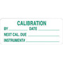 Brady® 5/8" X 1 1/2" Green/White Laser Toner-Receptive Polyester Label (14 Sheets Per Pack) "CALIBRATION BY: DATE: NEXT CAL. DUE: INSTRUMENT#:"