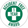 Brady® 2" Green/White Permanent Acrylic Vinyl Label (4 Per Box) "ACCIDENT FREE AWARD 1 YEAR AWARD"