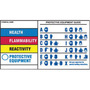 Brady® 3" X 5" Black/Blue/Red/Yellow/White Permanent Acrylic Polyester Label (25 Per Pack) "HEALTH FLAMMABILITY REACTIVITY PROTECTIVE EQUIPMENT"