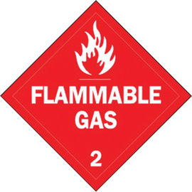 Brady® 10.75" X 10.75" Red And White 0.0024" Polycoated Tagstock Safety Sign "FLAMMABLE GAS 2"