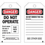 Brady® 5 3/4" X 3" Black/Red/White Rigid Polyester Tag (10 Per Pack) "DO NOT OPERATE DO NOT REMOVE THIS LOCK IT IS HERE TO PROTECT MY LIFE. *PHOTO HERE* NAME_____. DATE_____."