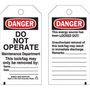 Brady® 5 3/4" X 3" Black/Red/White Heavy-Duty Polyester Tag (25 Per Pack) "DO NOT OPERATE, MAINTENANCE DEPARTMENT THIS LOCK/TAG MAY ONLY BE REMOVED BY___NAME_____. DATE_____."