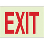 Brady® 10" X 14" X .008" Red And Phosphorescent Explosion-Safe/Photoluminescent Polyester BradyGlo™ Safety Sign "Exit"