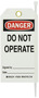 Brady® 5 3/4" X 3" Black/Red/White Rigid Polyester Tag (25 Per Pack) "DO NOT OPERATE SIGNED BY___DATE___"