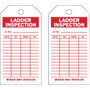 Brady® 5 3/4" X 3" Red/White Heavy-Duty Polyester Tag (10 Per Pack) "I.D. NO.___DATE___BY___DATE___BY___"