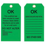 Brady® 5 3/4" X 3" Black/Green Heavy-Duty Polyester Scaffolding Tag (10 Per Pack) "THIS SCAFFOLD HAS BEEN ERECTED TO MEET FEDERAL/STATE OSHA STANDARDS AND IS SAFE FOR ALL CRAFT WORK.  DO NOT ALTER DATE___COMPETENT PERSON___SIGNATURE___COMMENTS___"