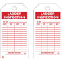 Brady® 5 3/4" X 3" Red/White Rigid Polyester Tag (10 Per Pack) "I.D. NO.___DATE___BY___DATE___BY___"