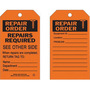 Brady® 7" X 4" Black/Orange Rigid Polyester Tag (10 Per Pack) "REPAIRS REQUIRED SEE OTHER SIDE WHEN REPAIRS ARE COMPLETED, RETURN TAG TO___NAME___DEPARTMENT___DATE___"