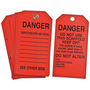 Brady® 7" X 4" Black/Red Rigid Polyester Scaffolding Tag (10 Per Pack) "DO NOT USE THIS SCAFFOLD KEEP OFF THIS SCAFFOLD IS BEING ERECTED, TAKEN DOWN OR HAS BEEN FOUND DEFECTIVE DO NOT ALTER DATE___COMPETENT PERSON___SIGNATURE___COMMENTS___"