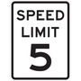Brady® 24" X 18" X .090" Black and White Reflective/Rigid Aluminum Parking And Traffic Sign "SPEED LIMIT 5 MPH"