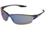 Crews Law® 2 Gray Safety Glasses With Blue Mirror/Anti-Scratch Lens