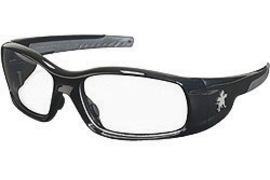 Crews Swagger® Black Safety Glasses With Clear Anti-Scratch Lens