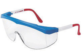 Crews Stratos® Blue Safety Glasses With Clear Anti-Scratch Lens