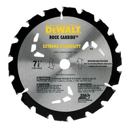 DEWALT® 7 1/4" 18 Teeth Rock Carbide™/Series 20™ Tungsten Carbide Tipped Circular Saw Blade