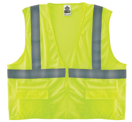 Ergodyne Small - Medium Lime GloWear® 8220Z Polyester Mesh Vest
