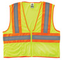 Ergodyne Large - X-Large Lime GloWear® 8229Z Polyester Mesh Vest