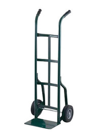 Harper™ Series 20T 800 lb Steel Industrial Hand Truck With 8" X 2 1/4" Solid Rubber Wheels, Dual Handle And 8" X 14" Base Plate