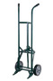 Harper™ Series 700 Cylinder Hand Truck With 10" X 2" Solid Rubber Wheels, 3" Rubber Retractable Rear Caster, Uni Handle And 9" X 18" Base Plate